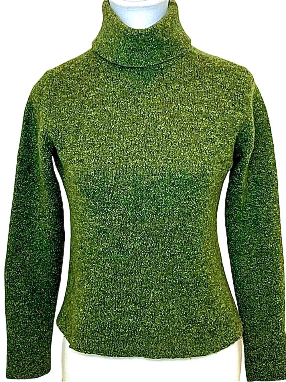 Eileen Fisher Wool Blend Turtleneck Sweater Green Long Sleeve Size XS